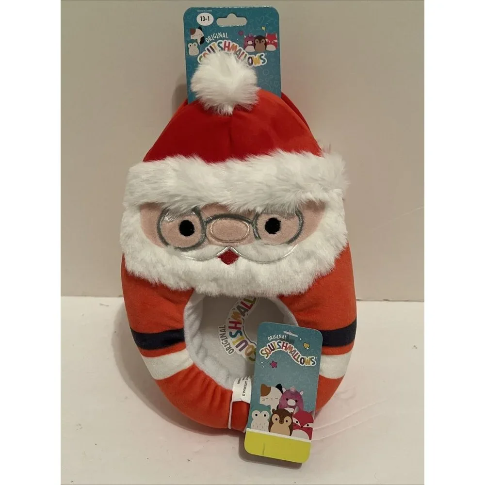 Squishmallow NICK SANTA CLAUS‎ SLIPPERS Plush Christmas Kids Size 13-1 NWT NEW